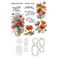 Spring Blooming Flowers In Vase Home Decor Cutting Dies And Stamp Set YX1156-S+D