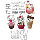 Cute Kitty Cats And Sweet Birthday Cupcakes Cutting Dies And Stamp Set YX1178-S+D