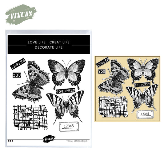 Beautiful Nature Butterflies Clear Stamp YX1107