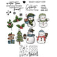 Christmas Tree Winter Snowman Cutting Dies And Stamp Set YX824-S+D