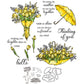 Umbrella And Blooming Tulip Flowers Cutting Dies And Stamp Set YX951-S+D