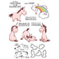 Cute Little Unicorns And Rainbow Cutting Dies And Stamp Set YX1193-S+D