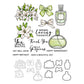 Blooming Lily Flowers And Bows Perfume Cutting Dies And Stamp Set YX1157-S+D