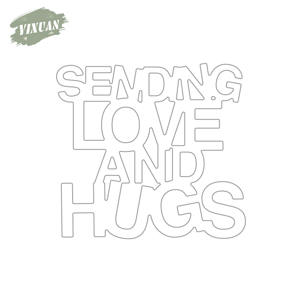 Sending Love And Hugs Mini Metal Cutting Dies Set YX1110