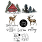 Cottage In Snow And Christmas Tree Reindeer Cutting Dies And Stamp Set YX779-S+D