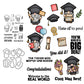 Gnome Graduation Season Cutting Dies And Stamp Set YX496-S+D