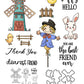 Scarecrow Windmill And Farm Animals Cutting Dies And Stamp Set YX487-S+D