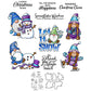 2022 Winter Christmas Cute Snowman Gnome Cutting Dies And Stamp Set YX774-S+D
