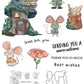 Kawaii Mouse Nature House Cutting Dies And Stamp Set YX479-S+D