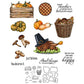 Halloween Pumpkin Cutting Dies And Stamp Set Autumn Harvest Mushroom Chicken YX648-S+D