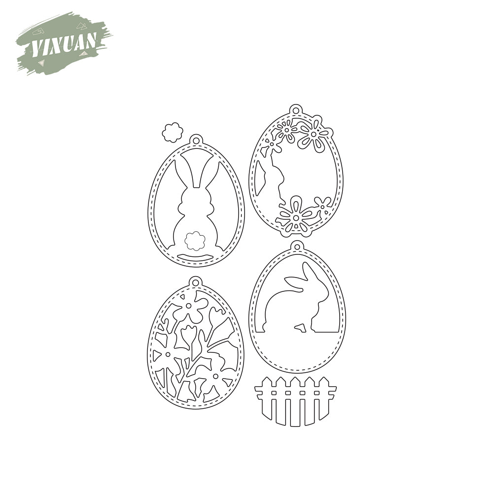Happy Easter Eggs And Rabbits Mini Shaker Cutting Dies Set YX1010,YX1011,YX1012,YX1013