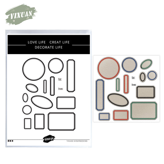 Universal Geometric Cutting Dies And Stamp Set YX751-S+D