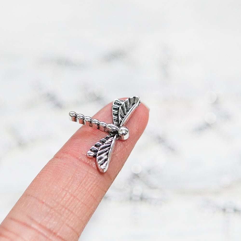 20PCS Mini Vintage Metal Dragonfly Beads For Cards Decor With Box DIY Scrapbooking Supplies YX1054