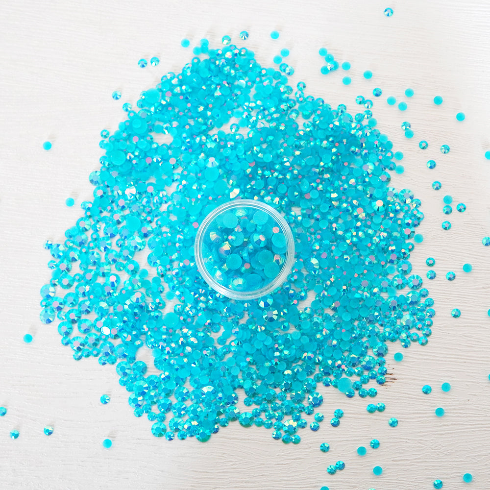 4mm/6mm Mix Resin Lake Blue Sequin Stickers For Cards Decor With Box DIY Scrapbooking Supplies YX1114