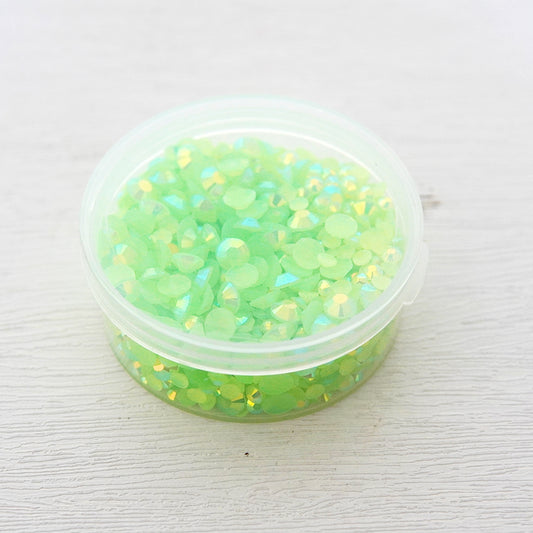 4mm/6mm Mix Resin Light Green Sequin Stickers For Cards Decor With Box DIY Scrapbooking Supplies YX1117