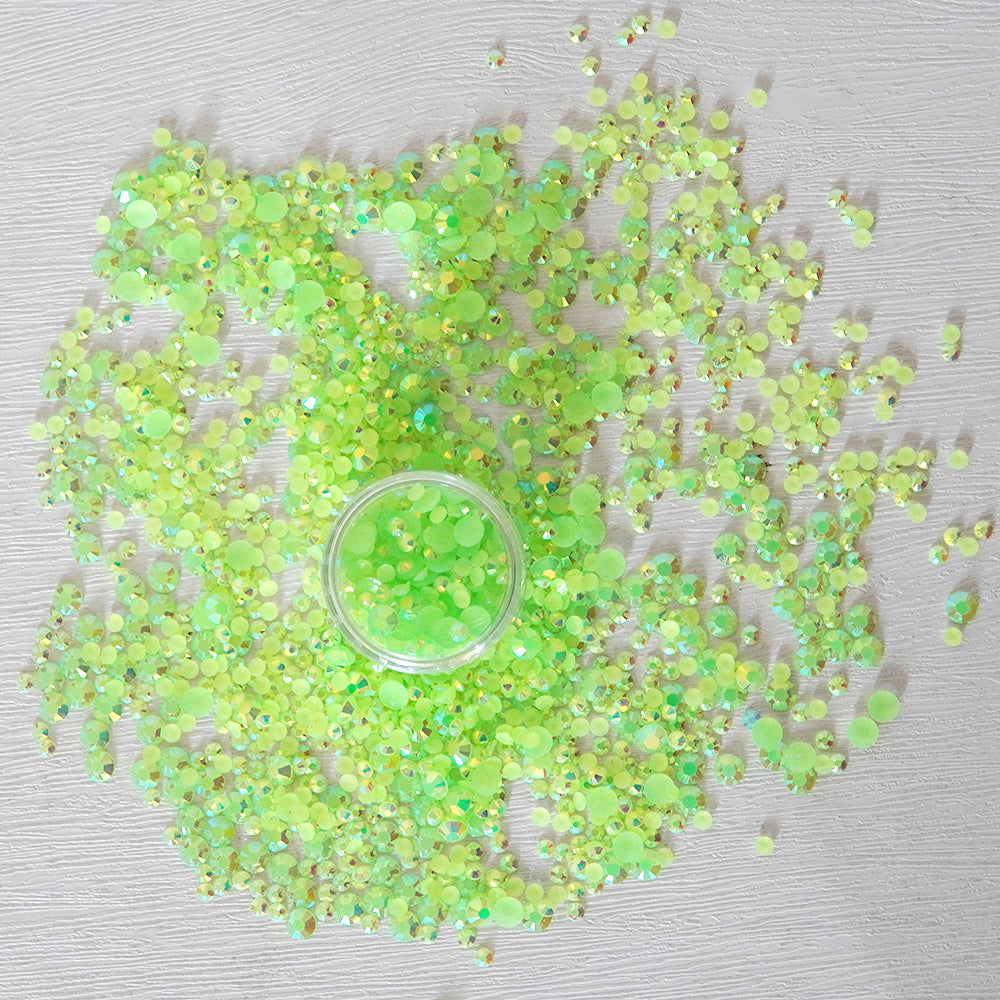 4mm/6mm Mix Resin Light Green Sequin Stickers For Cards Decor With Box DIY Scrapbooking Supplies YX1117