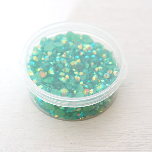 4mm/6mm Mix Resin Grass Green Sequin Stickers For Cards Decor With Box DIY Scrapbooking Supplies YX1118