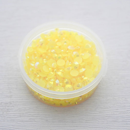 4mm/6mm Mix Resin Bright Yellow Sequin Stickers For Cards Decor With Box DIY Scrapbooking Supplies YX1124