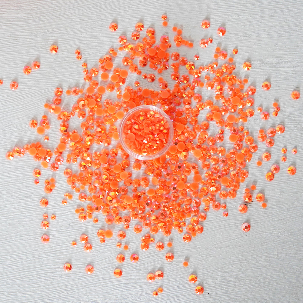 4mm/6mm Mix Resin Orange Red Sequin Stickers For Cards Decor With Box DIY Scrapbooking Supplies YX1122