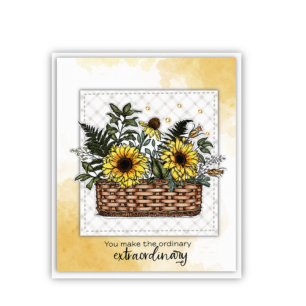 Gardening Potted And Glass Of Flowers Cutting Dies And Stamp Set YX356-S+D