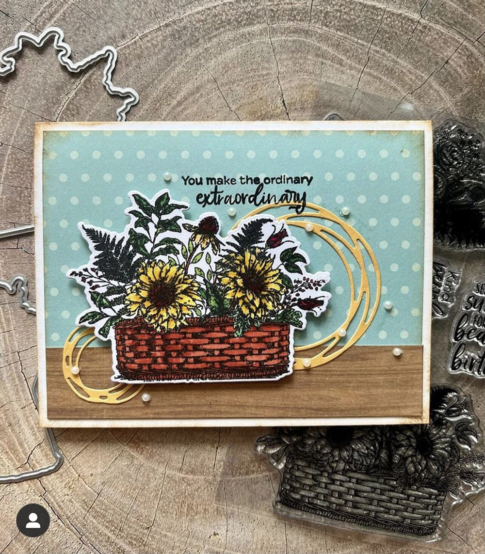 Gardening Potted And Glass Of Flowers Clear Stamp YX356-S